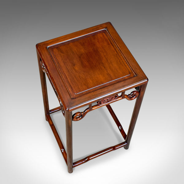 Chinese Pedestal Table, Traditional, Rosewood, Side, Mid 20th Century - London Fine Antiques