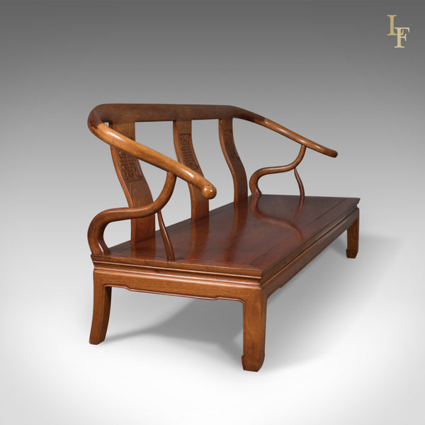Chinese Rosewood 3 Seater Bench in Traditional Form Dating to Late 20th Century - London Fine Antiques