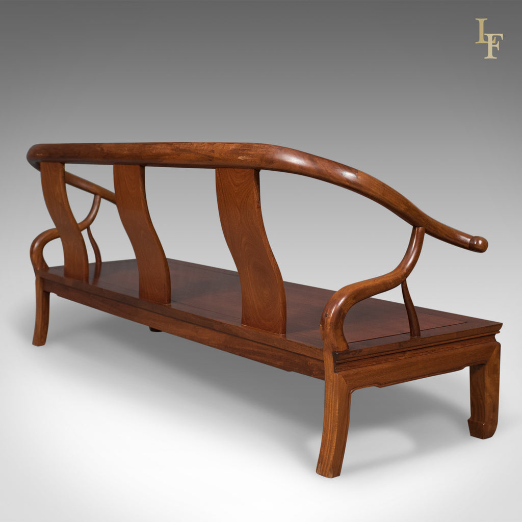 Chinese Rosewood 3 Seater Bench in Traditional Form Dating to Late