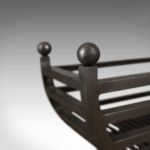 Contemporary Fire Basket, English, Fireplace Accessory, Iron Grate - London Fine Antiques