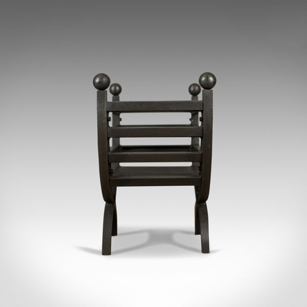 Contemporary Fire Basket, English, Fireplace Accessory, Iron Grate - London Fine Antiques