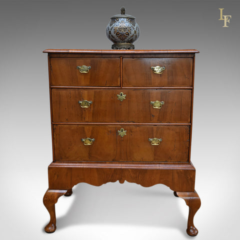 Antique Chest of Drawers on Stand, English, Walnut, Early Georgian c.1720 - London Fine Antiques