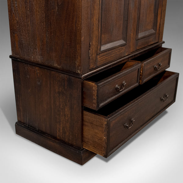 Dark Stained Mahogany Wardrobe, Late 20th Century - London Fine Antiques