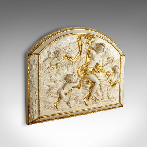 Decorative Panel, Plaster Relief, Female with Putti, Plaque, Late 20th Century - London Fine Antiques