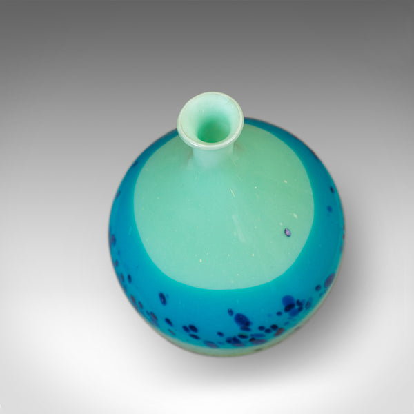 Decorative Stem Vase, English, Glass, Art Vase, Aquatic Overtones, C20th - London Fine Antiques
