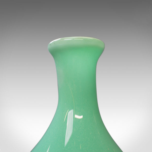 Decorative Stem Vase, English, Glass, Art Vase, Aquatic Overtones, C20th - London Fine Antiques
