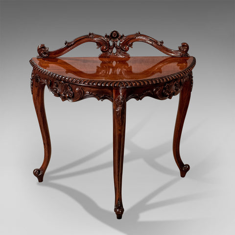 Demi-Lune Mahogany Console Table, Late 20th Century in the Regency Form - London Fine Antiques