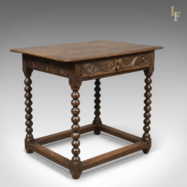 Early Georgian Antique Side Table, English Oak, c.1750 - London Fine Antiques
