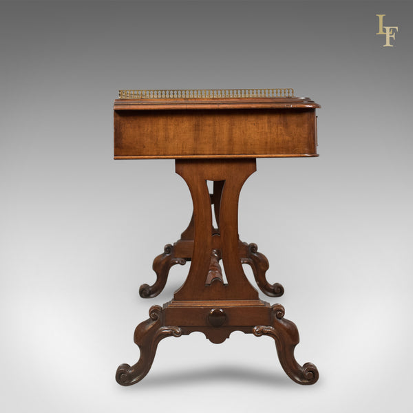 Early Victorian Antique Writing Library Table, Mahogany, English c.1840 - London Fine Antiques