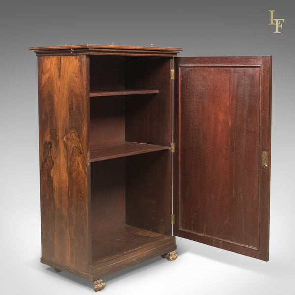 English Regency Antique Music Cabinet with Stand, Rosewood c.1820 - London Fine Antiques