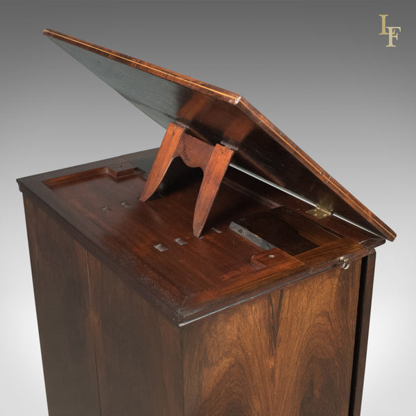 English Regency Antique Music Cabinet with Stand, Rosewood c.1820 - London Fine Antiques