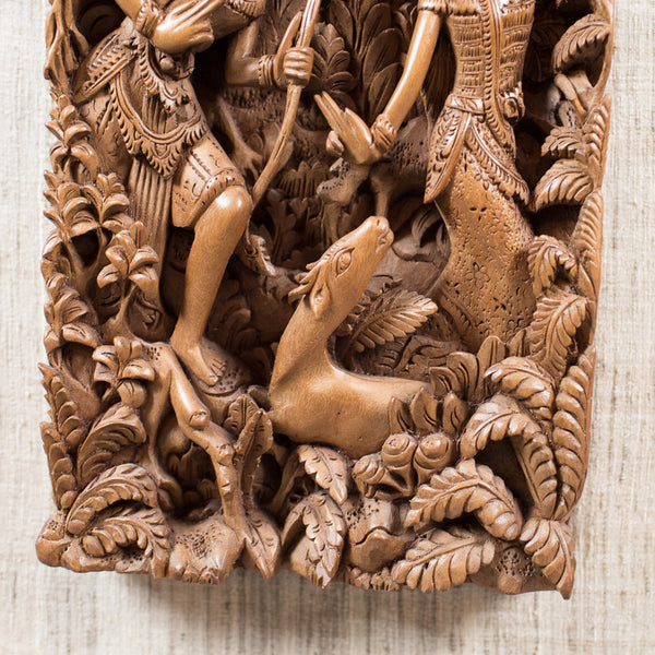 Framed Balinese Carved Wall Panel, Mid-Century Decorative Art - London Fine Antiques