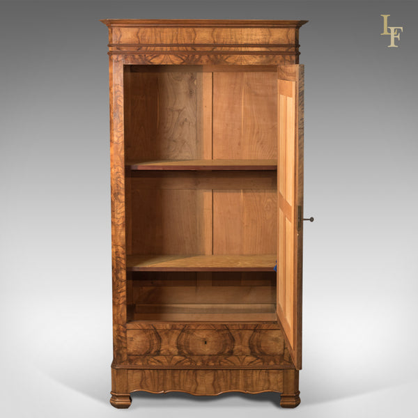 French Antique Armoire, 19th Century Wardrobe Burr Walnut - London Fine Antiques