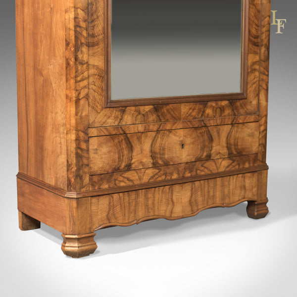 French Antique Armoire, 19th Century Wardrobe Burr Walnut - London Fine Antiques