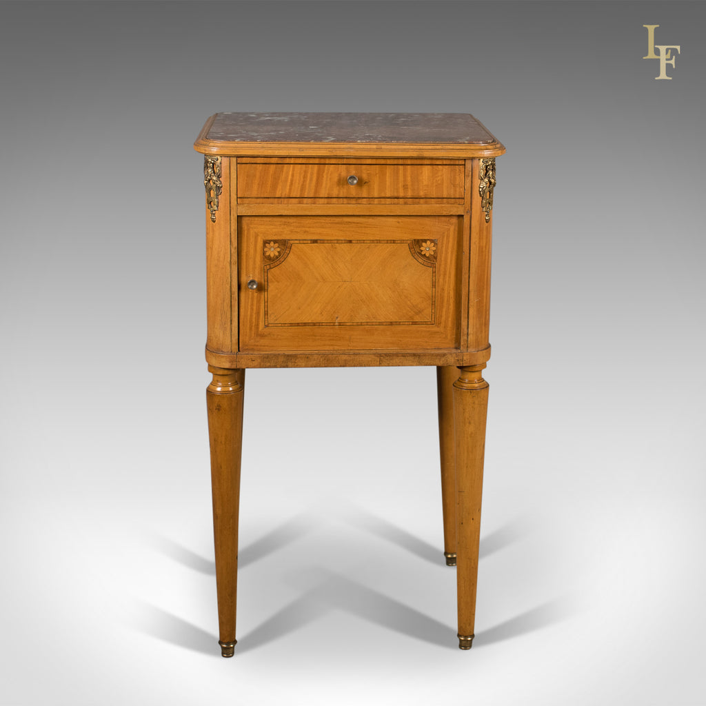 White nightstand store marble top