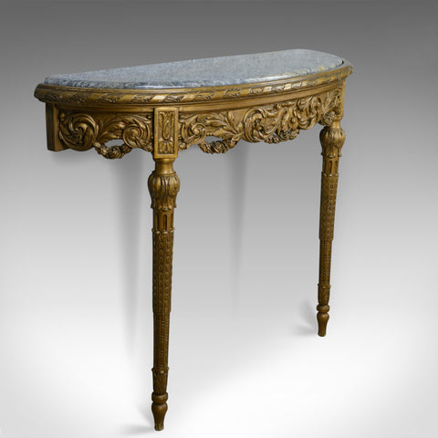 French Antique Console Table, Giltwood, Marble, Classical Revival, Pier, C.1900 - London Fine Antiques