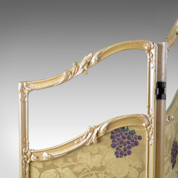 French Antique Folding Screen, Giltwood, Needlepoint, Room Divider, Circa 1890 - London Fine Antiques