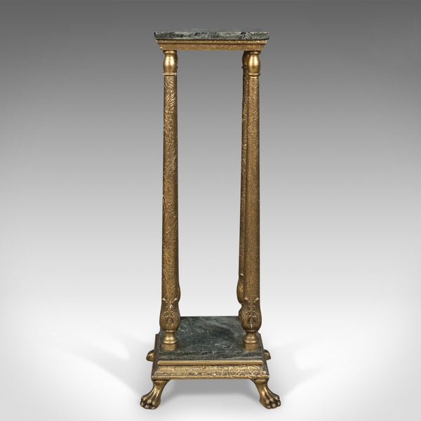 French Antique Pedestal, Marbled Plant Stand, Ormolu, Circa 1900 - London Fine Antiques