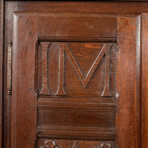 French Antique Side Cabinet, 19th Century Oak Cupboard, Circa 1900 - London Fine Antiques
