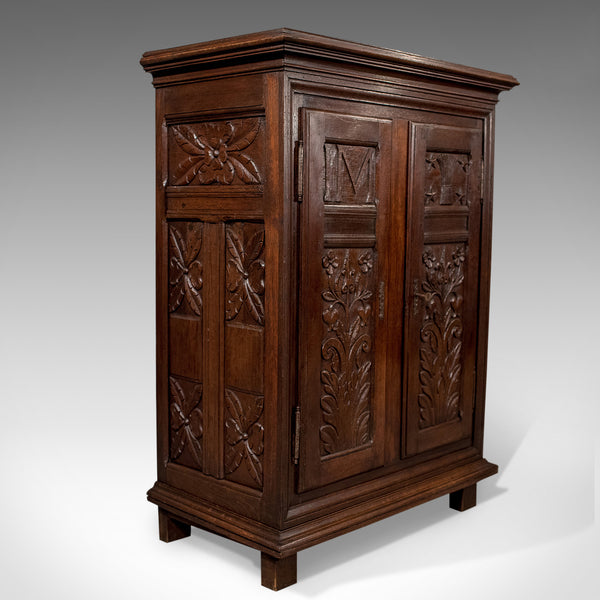 French Antique Side Cabinet, 19th Century Oak Cupboard, Circa 1900 - London Fine Antiques