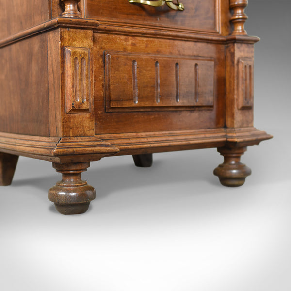French Antique Side Cabinet, Narrow Pot Cupboard, Nightstand, Walnut, Circa 1900 - London Fine Antiques