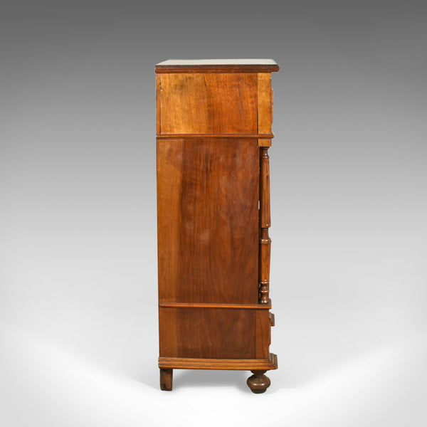 French Antique Side Cabinet, Narrow Pot Cupboard, Nightstand, Walnut, Circa 1900 - London Fine Antiques