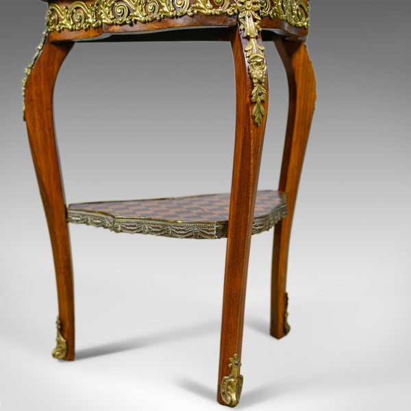 French, Antique, Side Table, Two Tier, Birch, Ormolu, Marble Top, circa 1900 - London Fine Antiques