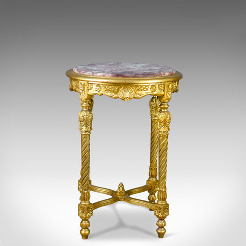 French Lamp Table, Giltwood, Marble, Classical Revival, Occasional, Side C20th - London Fine Antiques