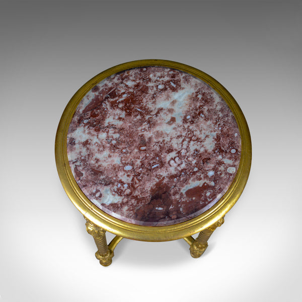 French Lamp Table, Giltwood, Marble, Classical Revival, Occasional, Side C20th - London Fine Antiques