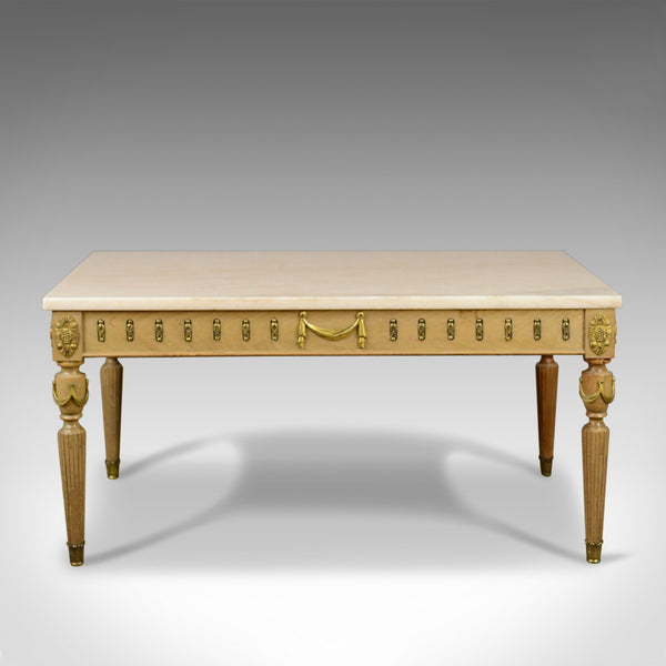 French Marble Coffee Table, Classical Taste, Hardwood, Stone, Late 20th Century - London Fine Antiques
