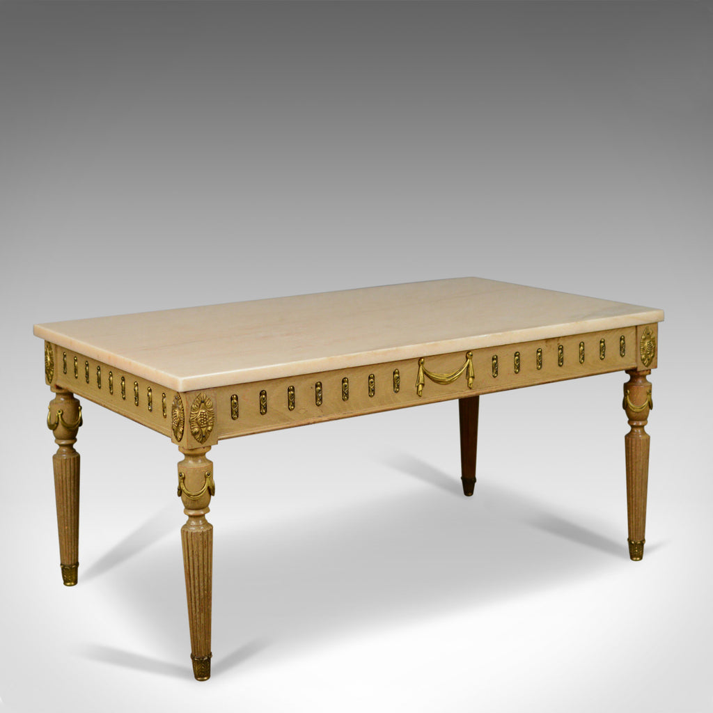 French Marble Coffee Table, Classical Taste, Hardwood, Stone, Late 20th Century - London Fine Antiques