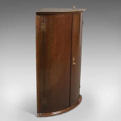 Georgian Antique Bow Fronted Corner Cabinet in Mahogany 18th century c.1780 - London Fine Antiques