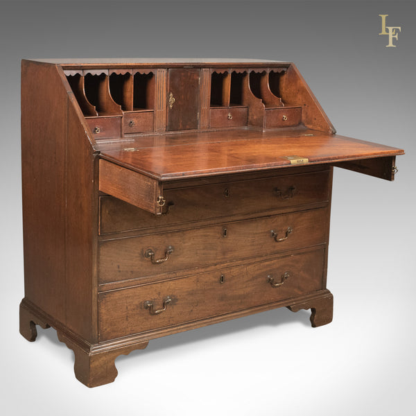 Georgian Antique Bureau, 18th Century Mahogany Desk, c.1770 - London Fine Antiques