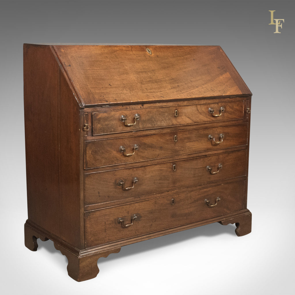 Georgian Antique Bureau, 18th Century Mahogany Desk, c.1770 - London Fine Antiques