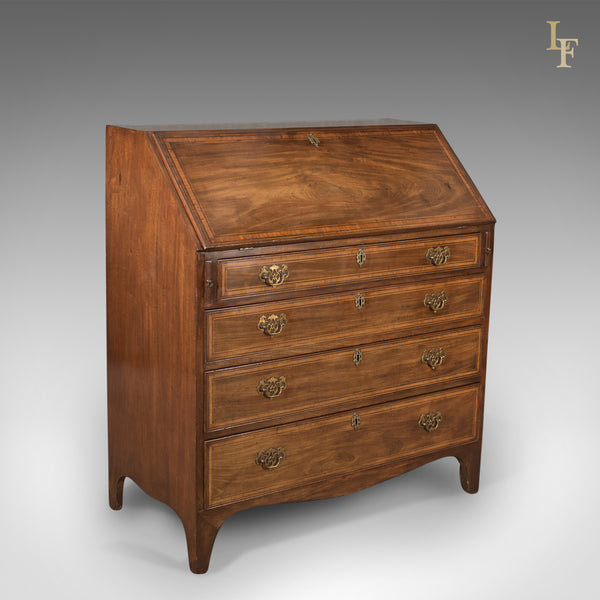 Georgian Antique Bureau, English 18th Century Mahogany Desk c.1780 - London Fine Antiques