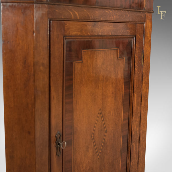 Georgian Antique Corner Cabinet, Oak and Mahogany, English c.1780 - London Fine Antiques