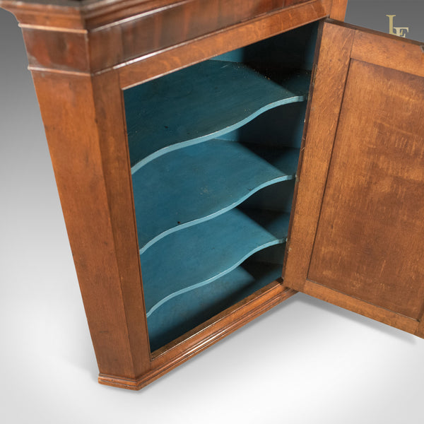 Georgian Antique Corner Cabinet, Oak and Mahogany, English c.1780 - London Fine Antiques