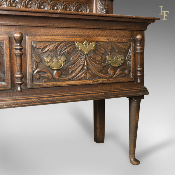 Georgian Oak Dresser Base, 18th Century English Green Man Sideboard, c.1790 - London Fine Antiques