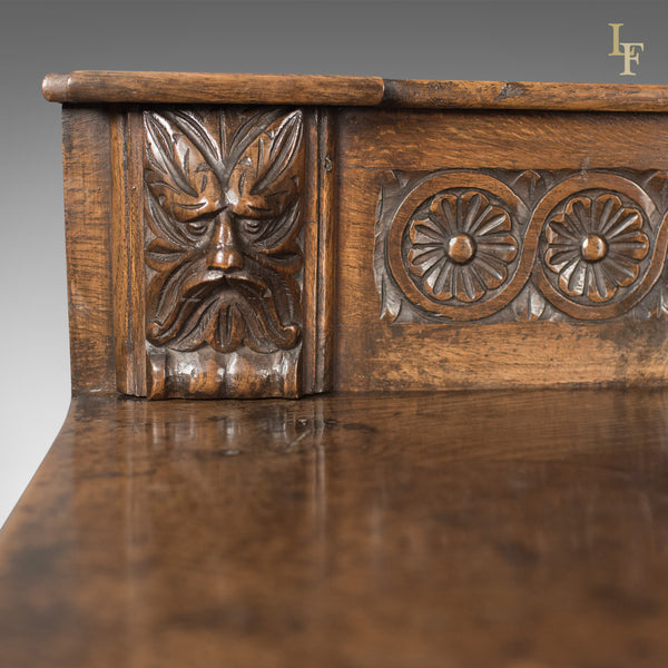 Georgian Oak Dresser Base, 18th Century English Green Man Sideboard, c.1790 - London Fine Antiques