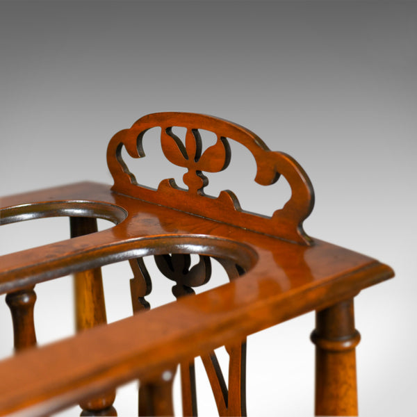 Georgian Revival Canterbury, Burr Oak, English, Magazine Rack, Late 20th Century - London Fine Antiques