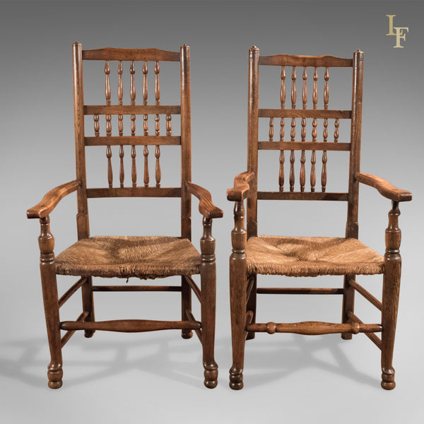 Harlequin Set of Seven Antique Spindle Back Dining Chairs c.1800 - London Fine Antiques