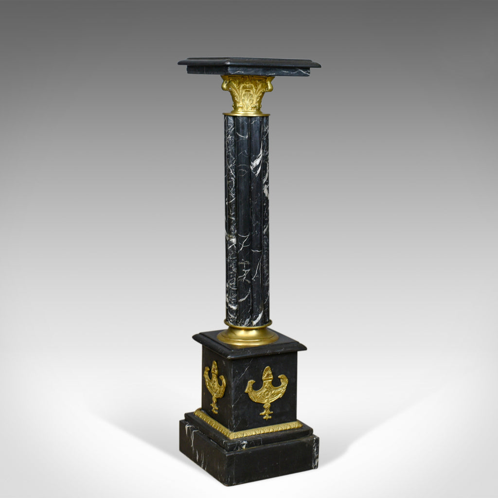 Heavy Marble and Gilt Metal Pedestal, Mid C20th Stand in the Victorian Taste - London Fine Antiques