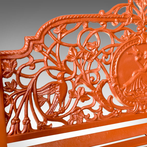 Heavy, Vintage Garden Bench, Cast Iron, In Coalbrookdale Manner, English, C20th - London Fine Antiques