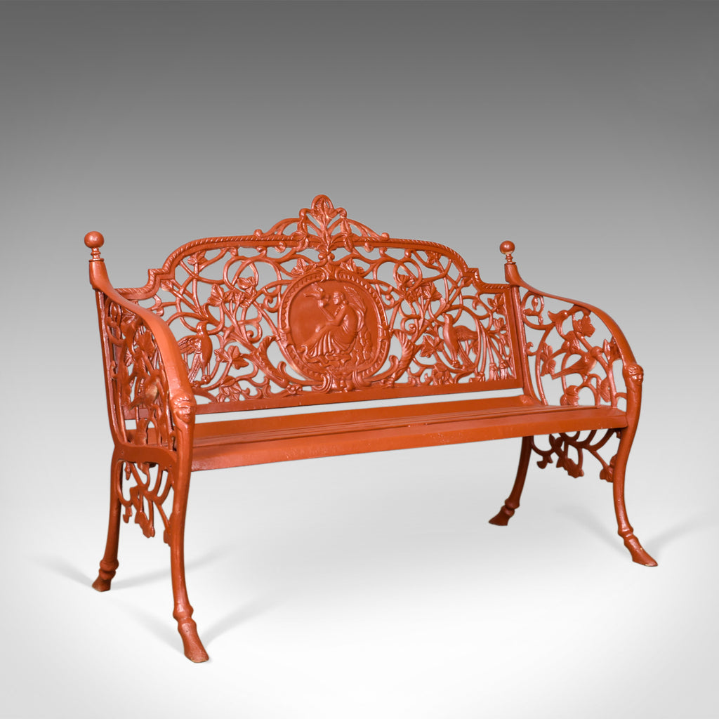 Heavy, Vintage Garden Bench, Cast Iron, In Coalbrookdale Manner, English, C20th - London Fine Antiques