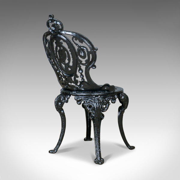 Heavy Vintage Garden Chair, Cast Iron, Traditional, English, Seat Mid C20th - London Fine Antiques