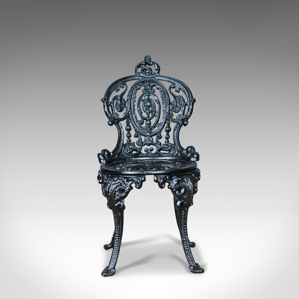 Heavy Vintage Garden Chair, Cast Iron, Traditional, English, Seat Mid C20th - London Fine Antiques