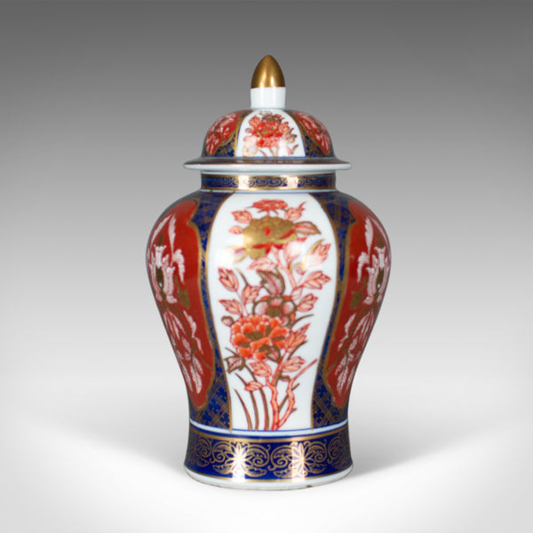 Imari Baluster Spice Jar, Porcelain Vase with Lid, Late 20th Century - London Fine Antiques