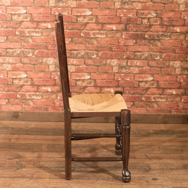 Set of 4 Victorian Spindle Back Chairs, Oak c.1900 - London Fine Antiques