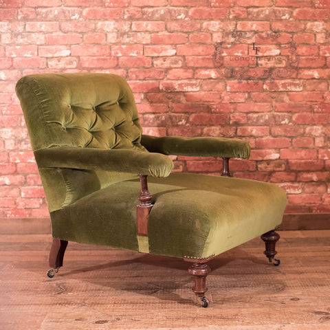 Antique Armchair, Victorian Button Back c.1900 - London Fine Antiques