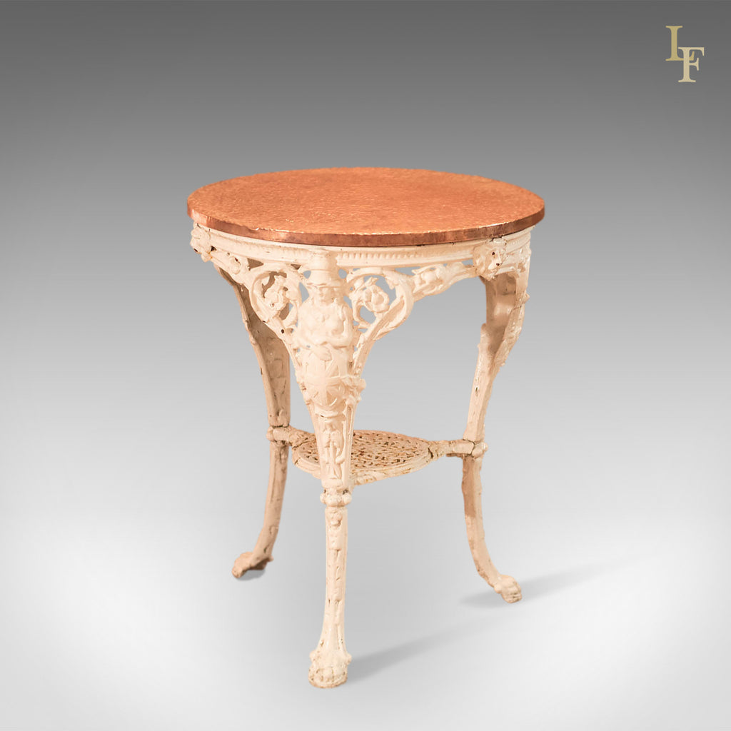 Victorian Cast Iron & Copper Tavern Garden Table - London Fine Antiques